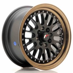 JR Wheels JR10 15x7 ET30 4x100/108 Matt Black w/Bronze Lip
