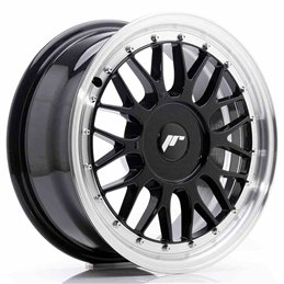 JR Wheels JR23 16x7 ET20-45 BLANK Gloss Black w/Machined Lip