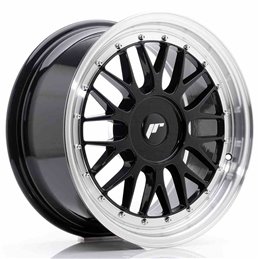 JR Wheels JR23 17x8 ET20-45 BLANK Gloss Black w/Machined Lip