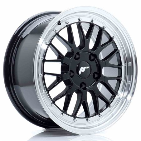 JR Wheels JR23 17x8 ET35 5x100 Gloss Black w/Machined Lip