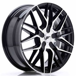 JR Wheels JR28 17x7 ET20-45 BLANK Gloss Black Machined Face