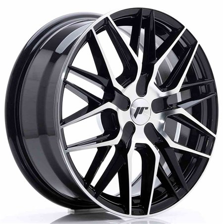 JR Wheels JR28 17x7 ET35-45 BLANK Gloss Black Machined Face