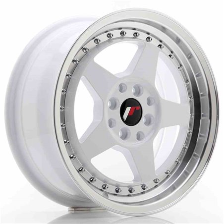 JR Wheels JR6 16x7 ET35 4x100/114 White w/Machined Lip