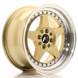 JR Wheels JR6 16x8 ET25 4x100/108 Gold w/Machined Lip