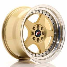 JR Wheels JR6 16x9 ET20 4x100/108 Gold w/Machined Lip