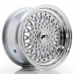 JR Wheels JR9 15x8 ET20 4x100/108 Silver w/Machined Lip+Silver Rivets