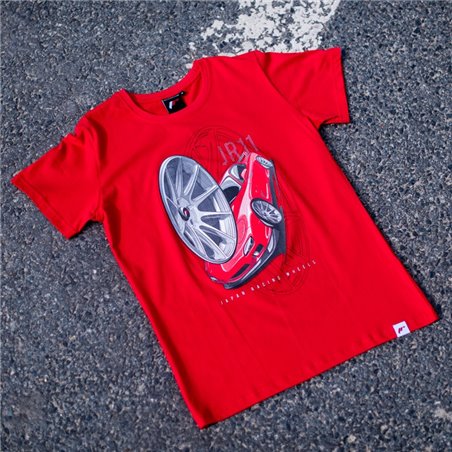 JR T-Shirt pour hommes JR-11 Car Rouge Taille S