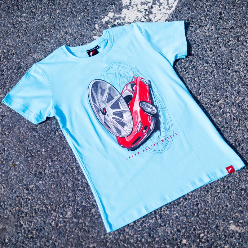 JR T-Shirt pour hommes JR-11 Car Turquoise Taille S