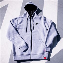 JR Unisex Zip Hoodie Logo Light Grey Taille XL