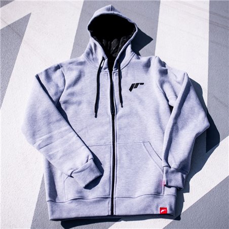 JR Unisex Zip Hoodie Logo Light Grey Taille XL