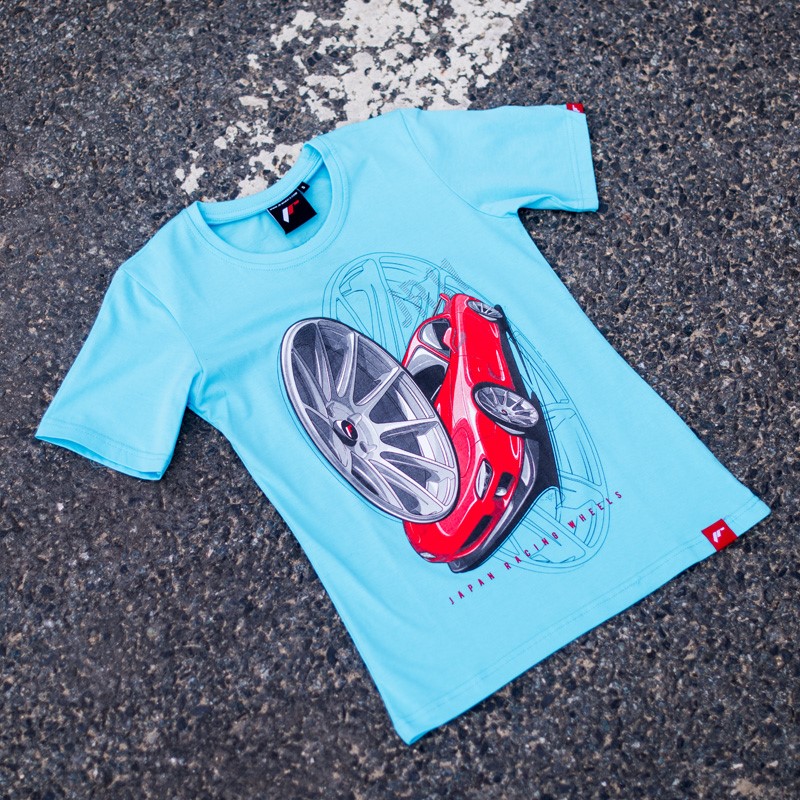 JR T-Shirt pour femmes JR-11 Car Turquoise Taille S