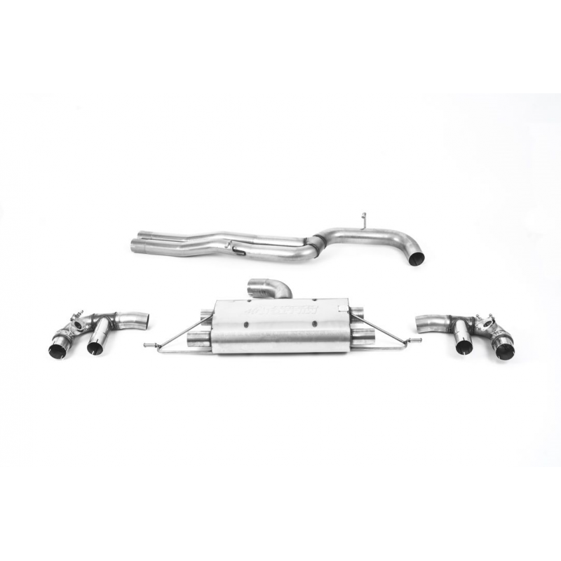 Ligne Milltek après catalyseur origine Sorties Ovales Cerakote Black Audi RS3 8V (2017/2018 sans FAP) SSXAU884