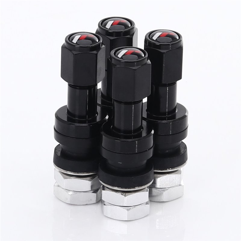 kit de Aluminum Valve de Roue JR v2 - Noir + logo