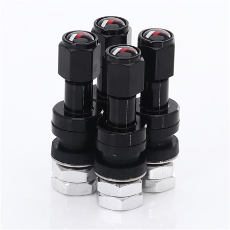 kit de Aluminum Valve de Roue JR v2 - Noir + logo