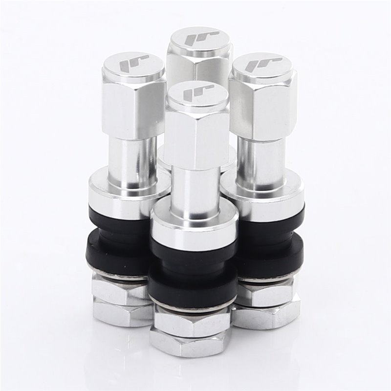 kit de Aluminum Valve de Roue JR v2 - SILVER + logo