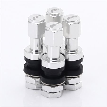 kit de Aluminum Valve de Roue JR v2 - SILVER + logo