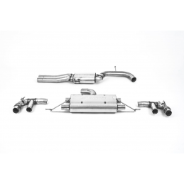Ligne Milltek après catalyseur origine  Sorties Ovales Cerakote Black pour Audi RS3 8V (2017/2018 sans FAP) SSXAU880