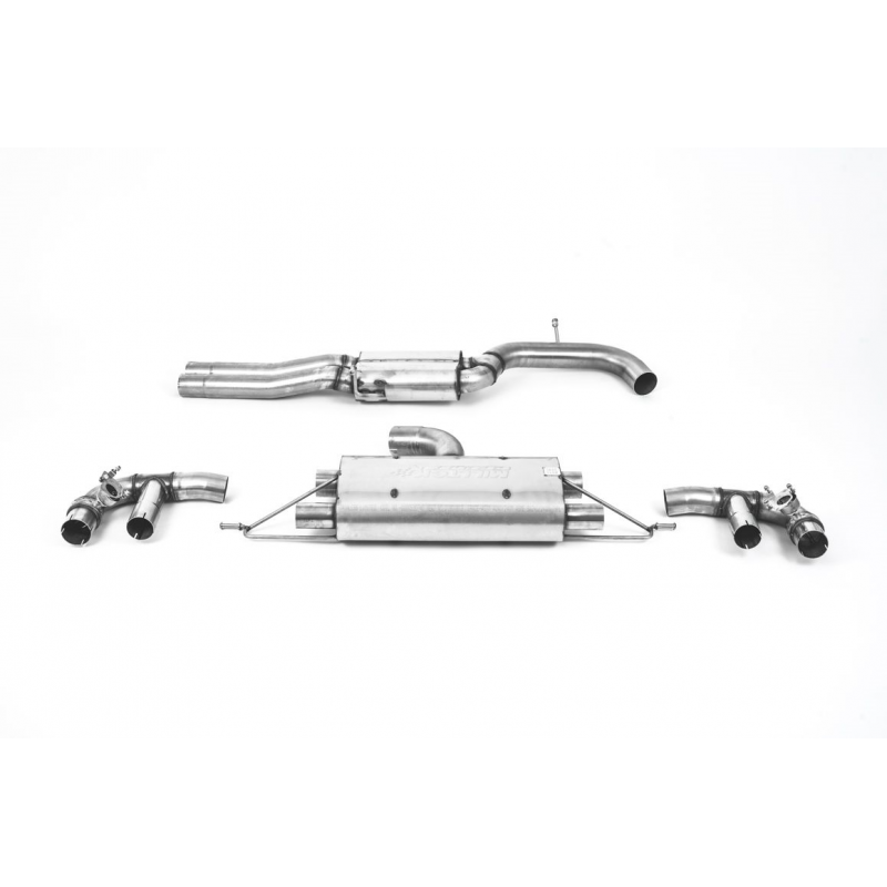 Ligne Milltek après catalyseur origine  Sorties Ovales Cerakote Black pour Audi RS3 8V (2017/2018 sans FAP) SSXAU880