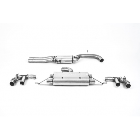 Ligne Milltek après catalyseur origine  Sorties Ovales Cerakote Black pour Audi RS3 8V (2017/2018 sans FAP) SSXAU880